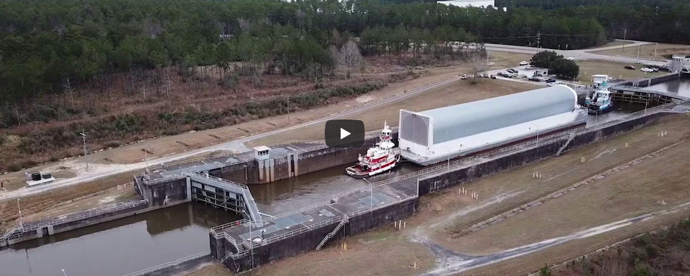Core stage for NASA’s Space Launch System rocket arrived at the agency’s Stennis Space Center,