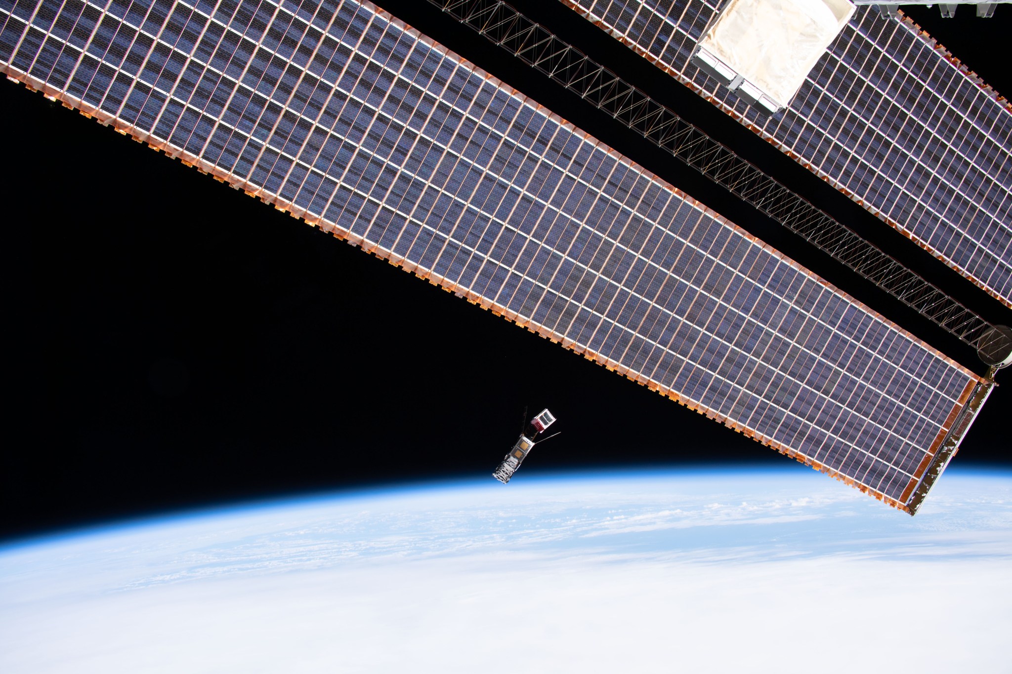 AzTechSat-1 being deployed from the International Space Station