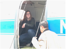 Sommer Nicholas (ESPO) in the B200 that stopped at Ames in December 2019 in support of the DopplerScatt engineering flights in p