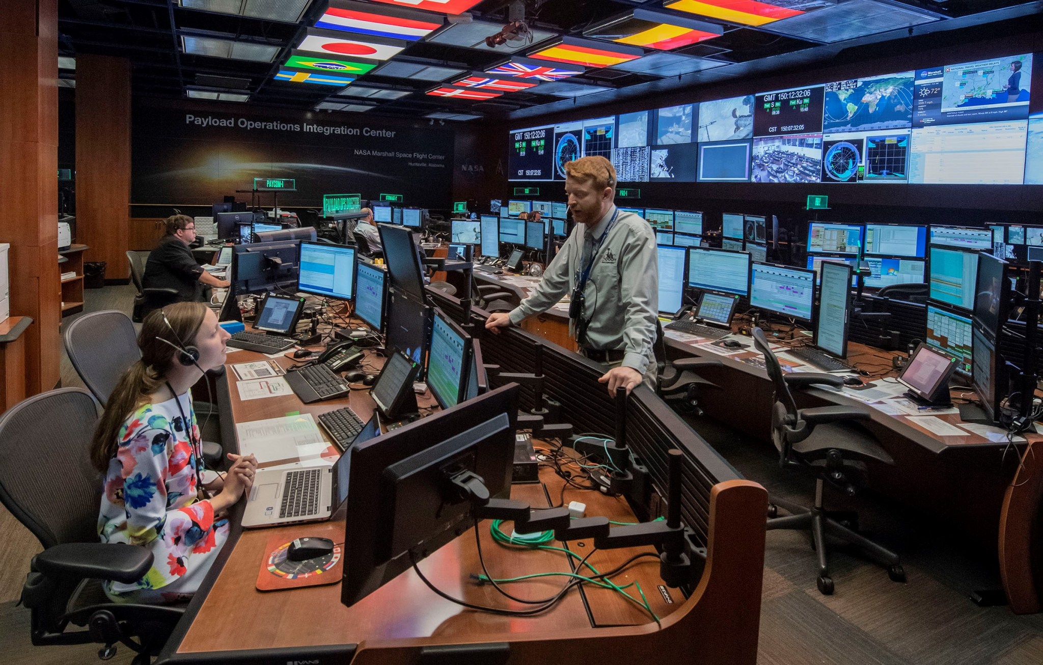 The Payload Operations Integration Center at Marshall Space Flight Center.