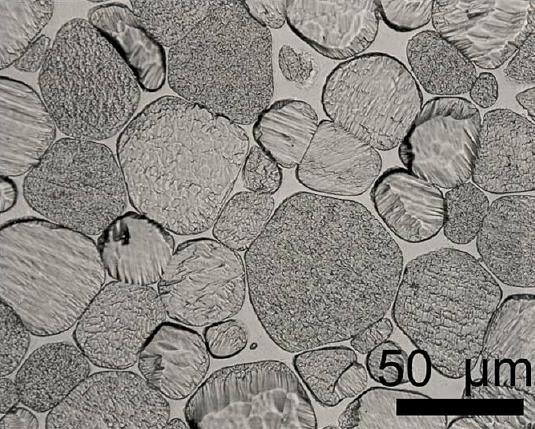 microscopic view of tungsten alloy in liquid phase