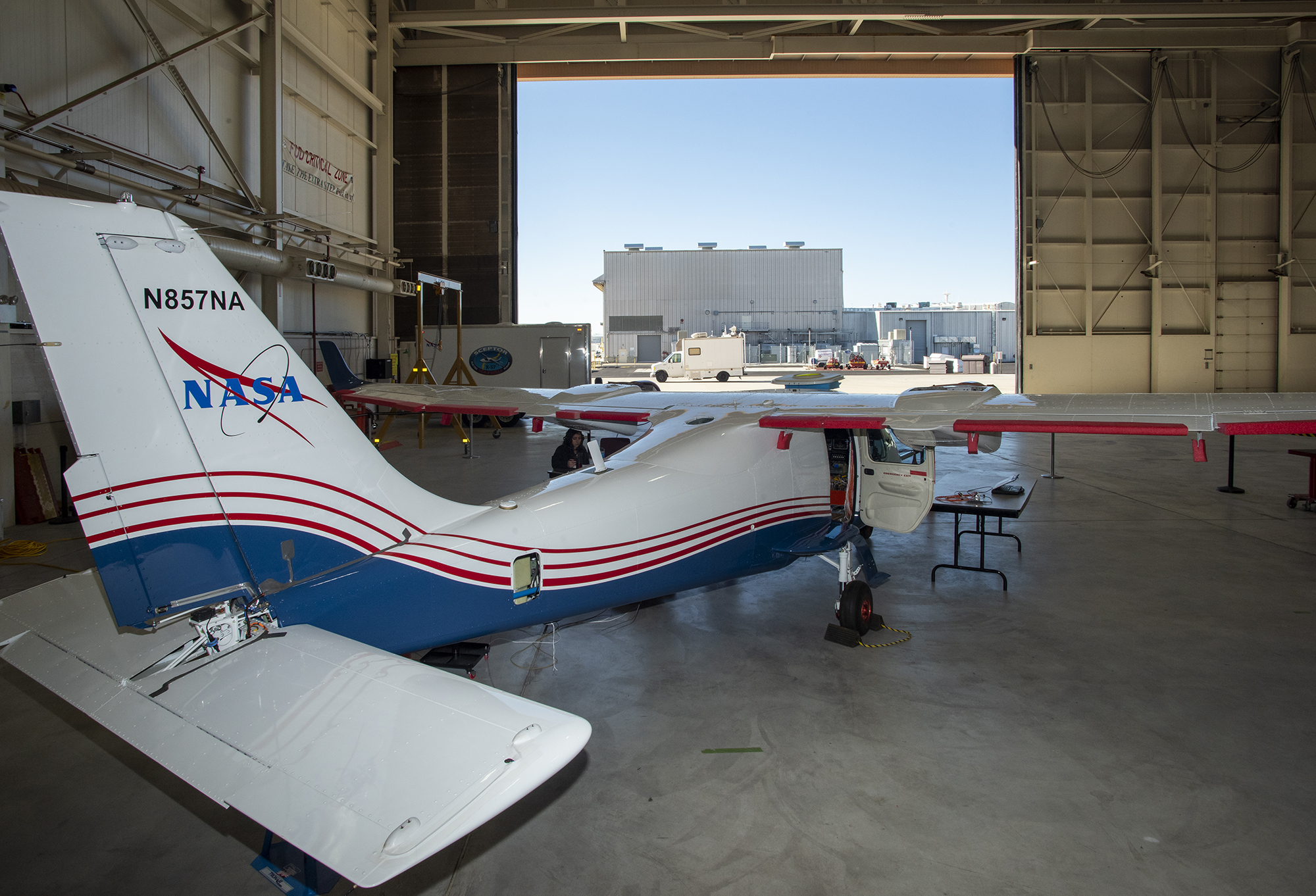 NASA engineers put the X-57 through its initial telemetry tests at AFRC.