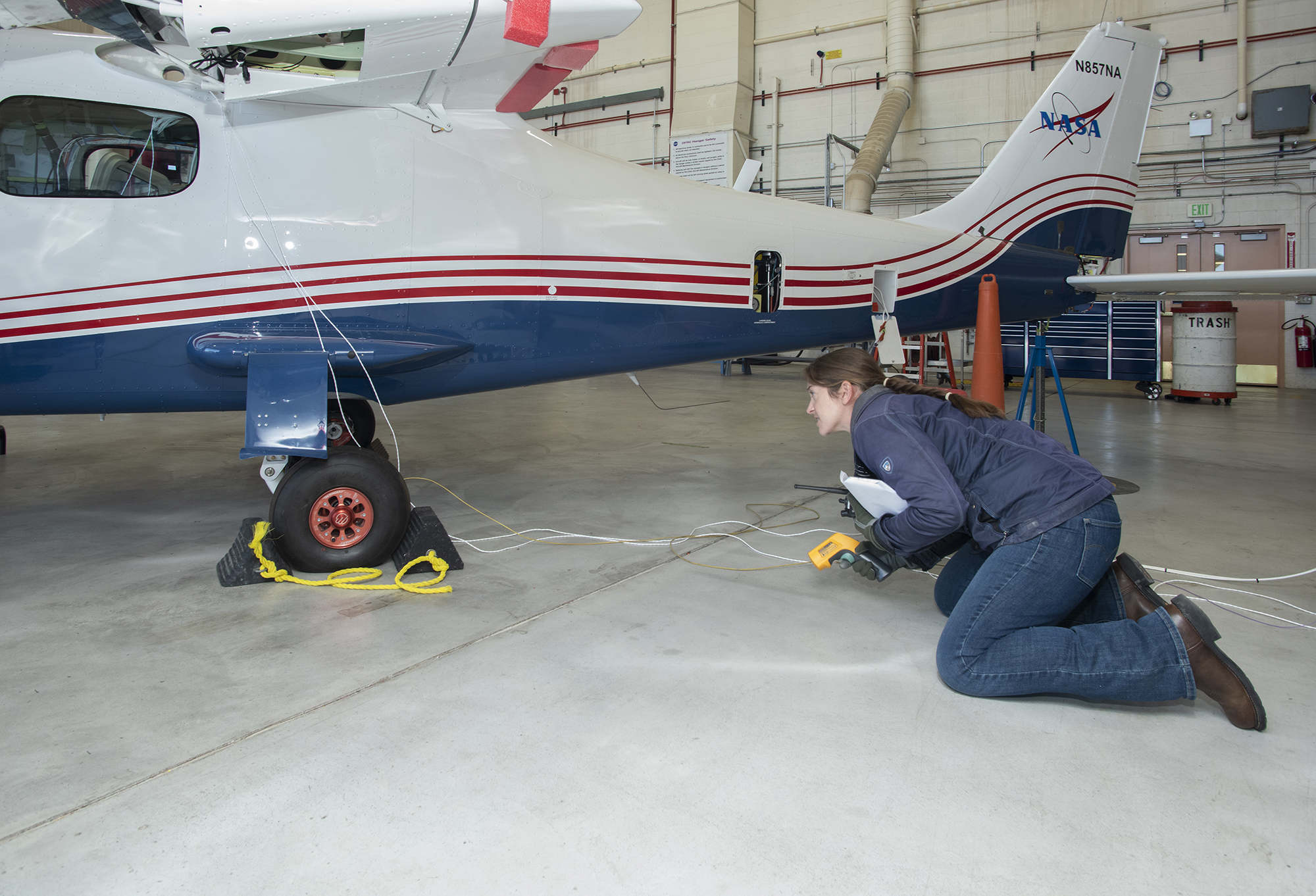 NASA engineers put the X-57 through its initial telemetry tests at AFRC.