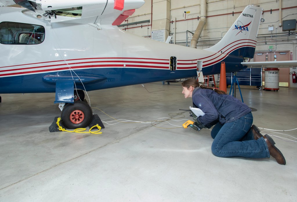 NASA engineers put the X-57 through its initial telemetry tests at AFRC.
