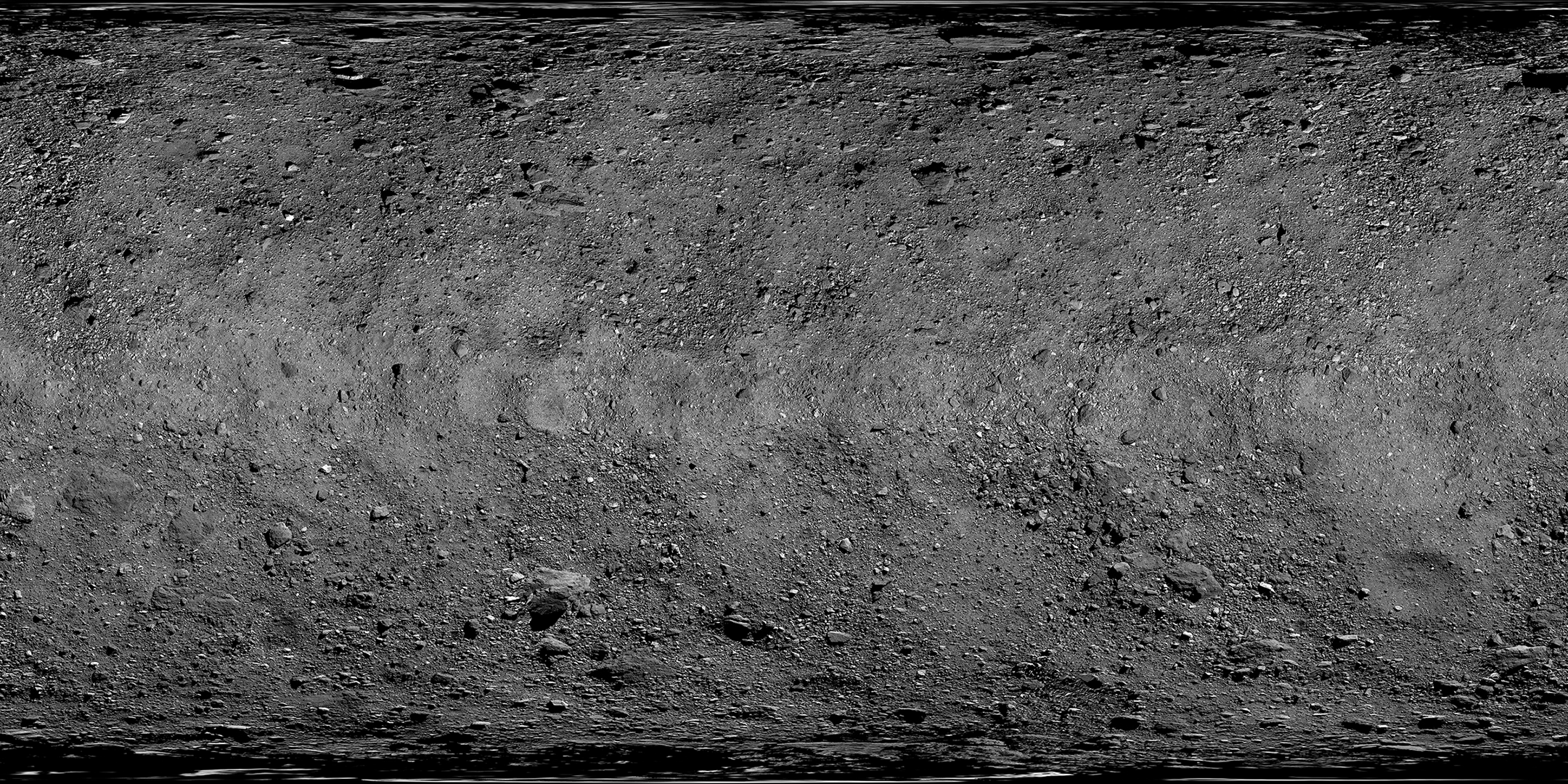 rectangular map of asteroid surface