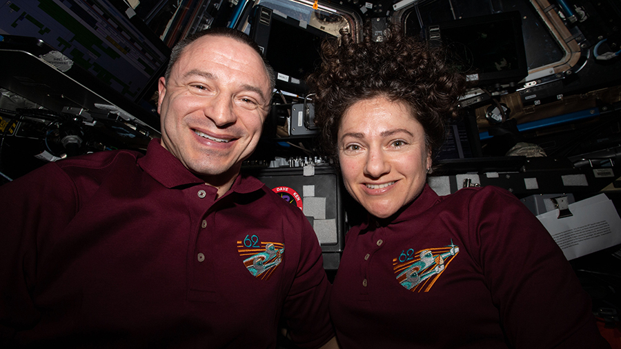 NASA astronauts and Andrew Morgan and Jessica Meir