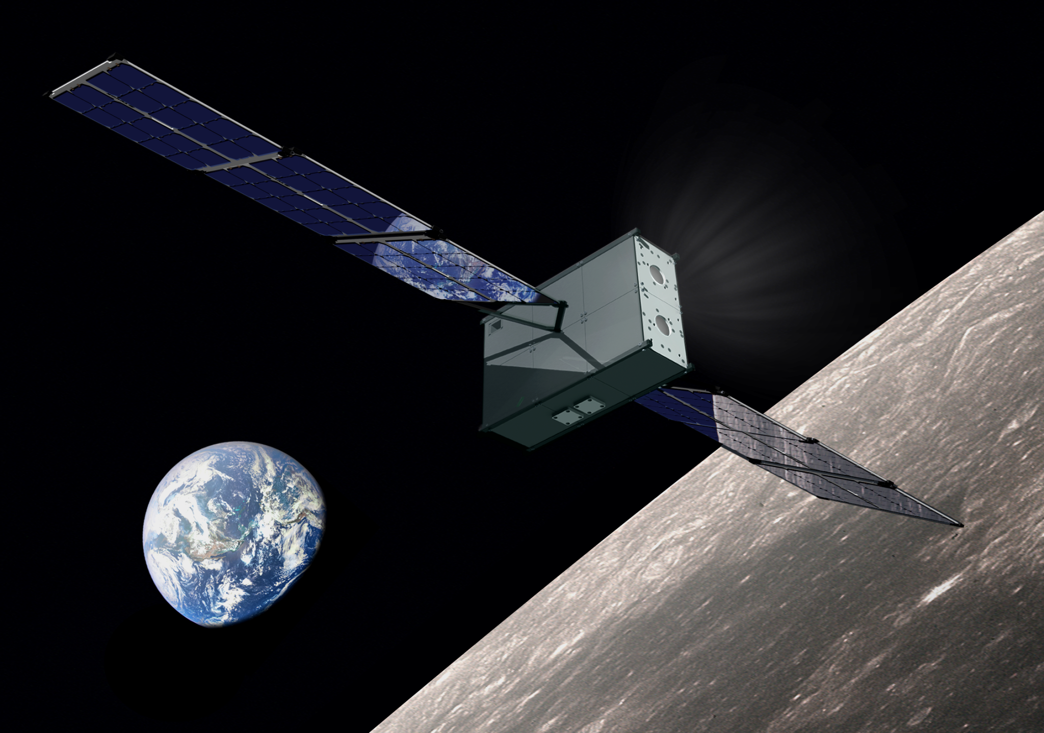 An illustration of a NASA small satellite, or SmallSat.