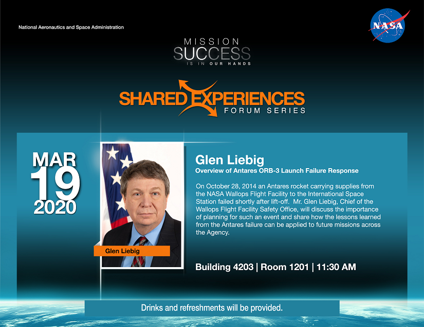 Glen Liebig will deliver the Mission Success is in Our Hands lecture March 19 at 11:30 a.m.