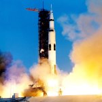 Liftoff of the Apollo 13 mission from Launch Pad 39A at Kennedy Space Center in Florida on April 11, 1970.