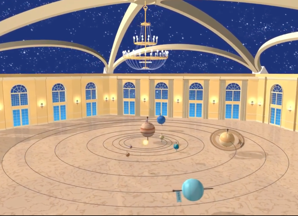 Screen capture of planets in Dancing Uranus video