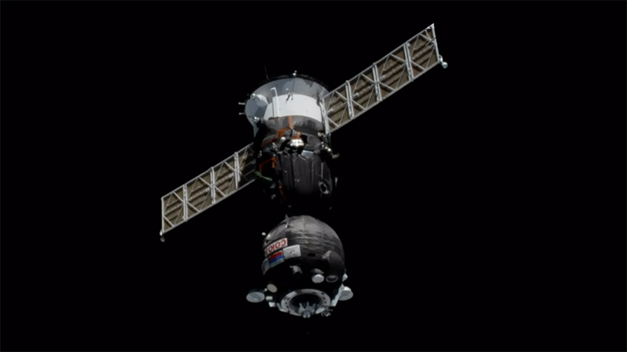 The Soyuz MS-16 crew ship