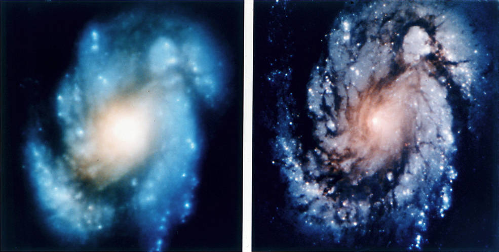 hubble_m100_galactic_nucleus_before_and_after_sts_61_servicing