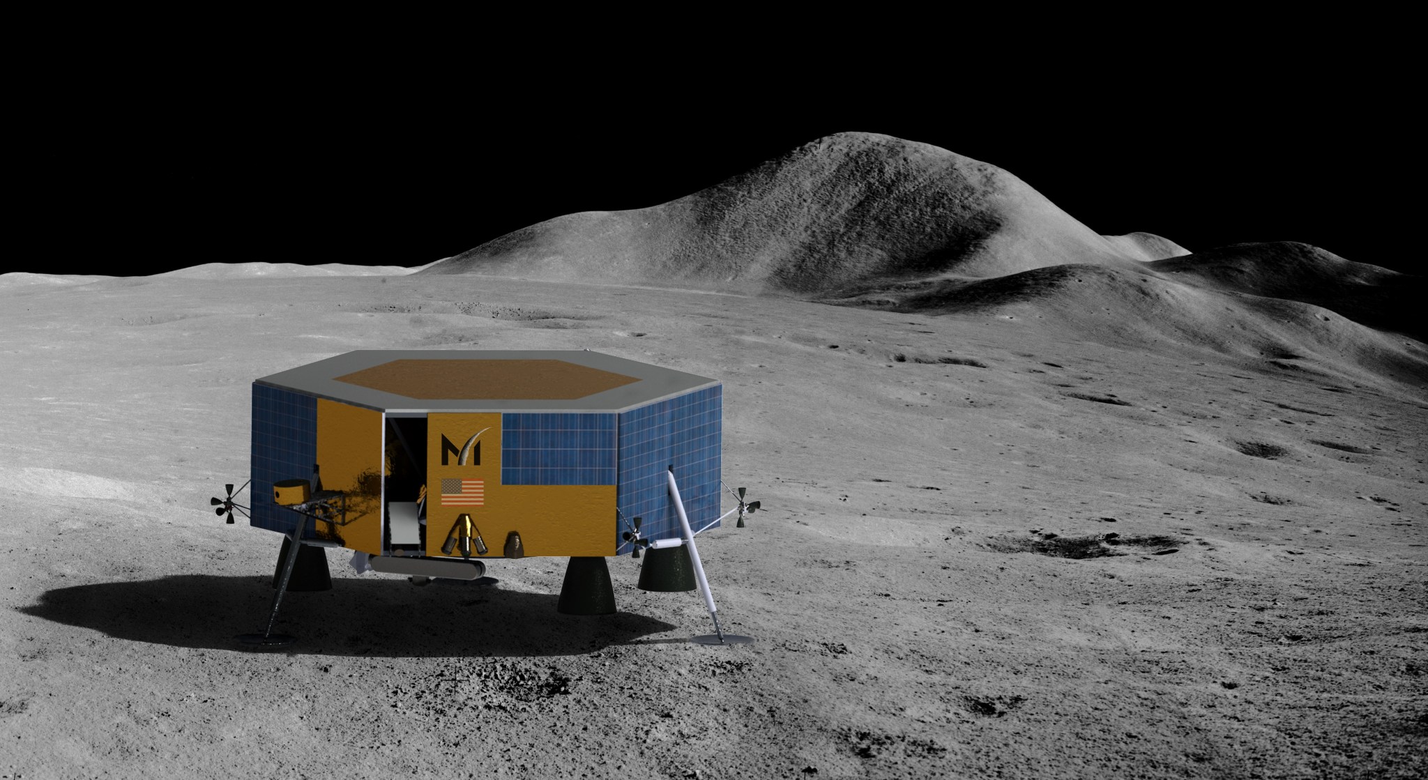 Masten’s XL-1 lunar lander will deliver science and technology payloads to the Moon’s South Pole in 2022.