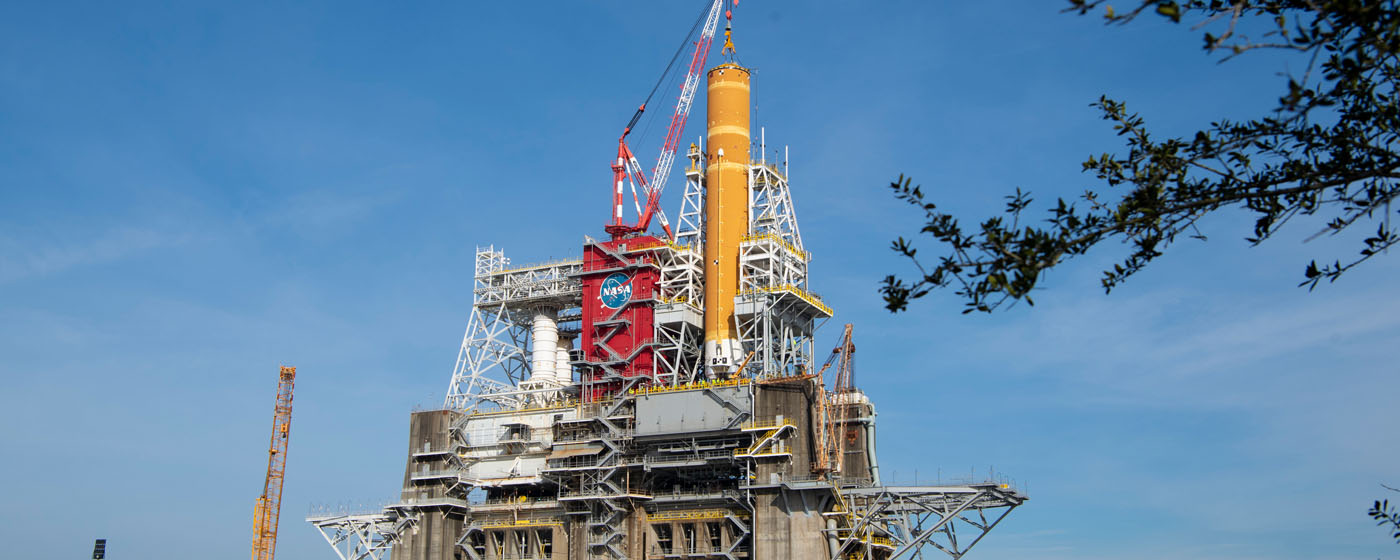 Core stage in test stand for ICYMI May 22, 2020