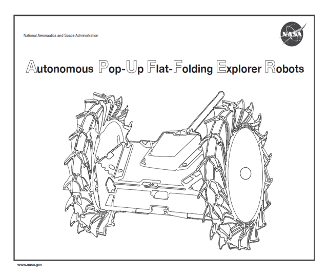 “Autonomous Pop-Up Flat-Folding Explorer Robot” Coloring Page