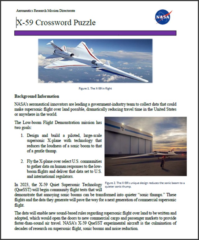 X-59 Crossword Puzzle