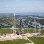 An aerial view of Launch Complex 39B at NASA's Kennedy Space Center in Florida.