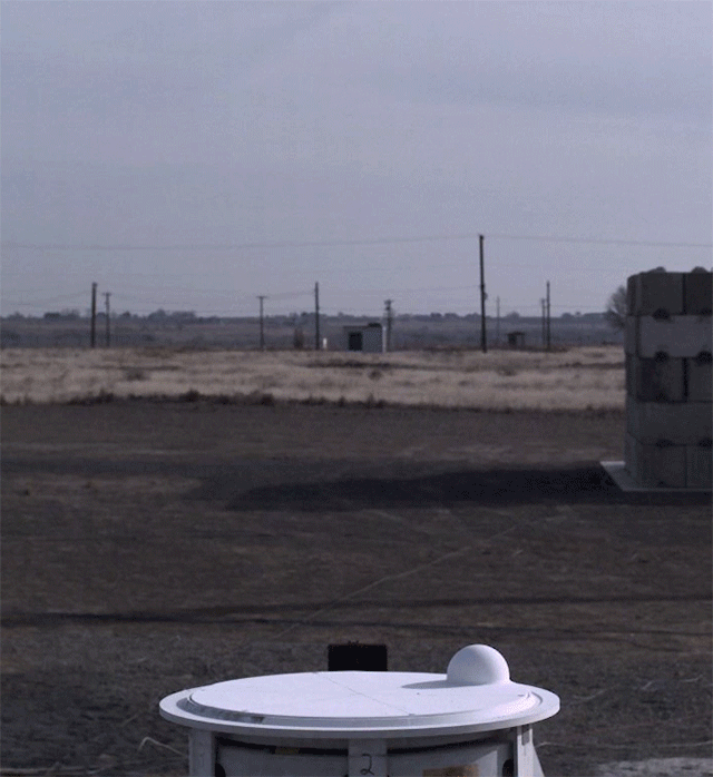 Animated GIF shows a test of the mortar system