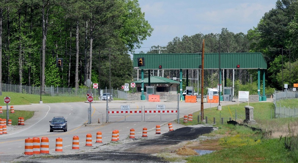 Redstone's Gate 7 on Marshall Road is partially closed during infrastructure improvements. 
