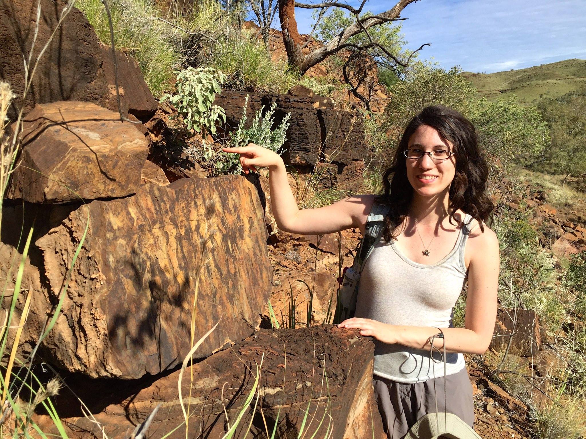 Astrophysicist Giada Arney in the Australian outback. 