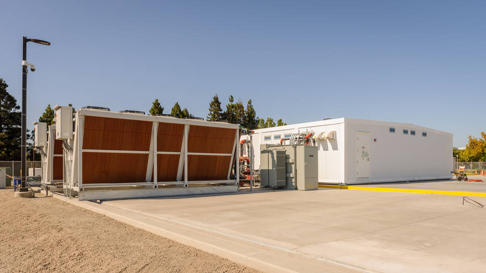 Aitken supercomputer and its coolers viewed from outside.