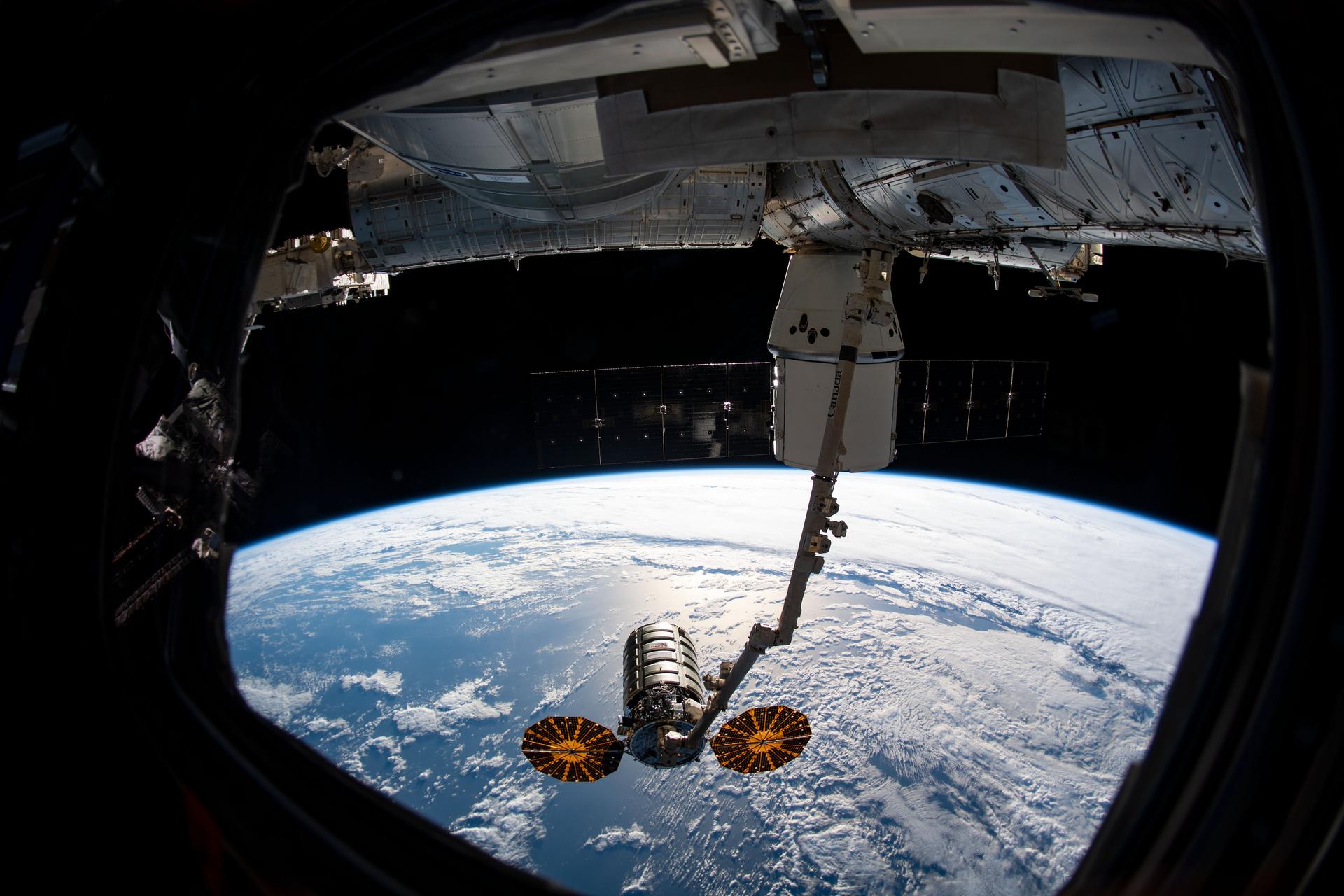 SpaceX's Dragon and Northrup Grumman's Cygnus at the International Space Station.