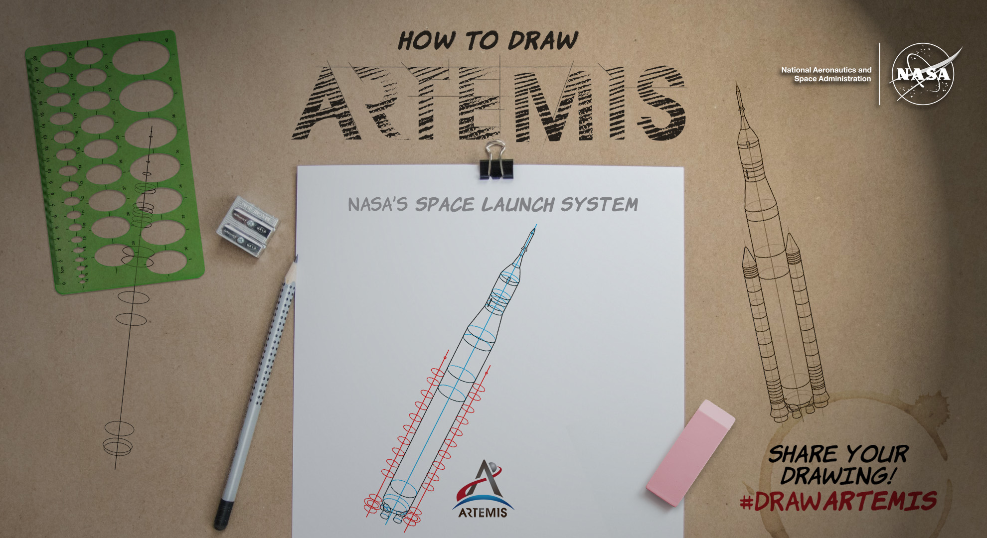 How to Draw Artemis: NASA’s Space Launch System Rocket