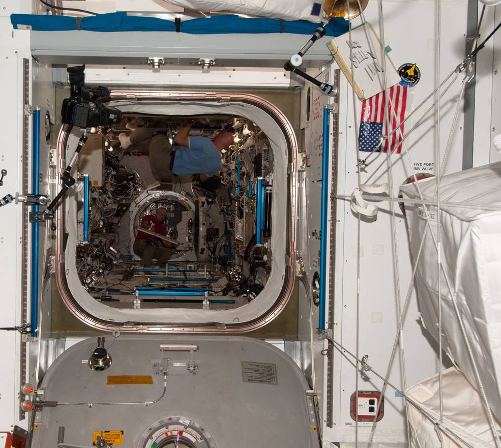 iss20_flag_day_flag_near_hatch_in_harmony_may_29_2014