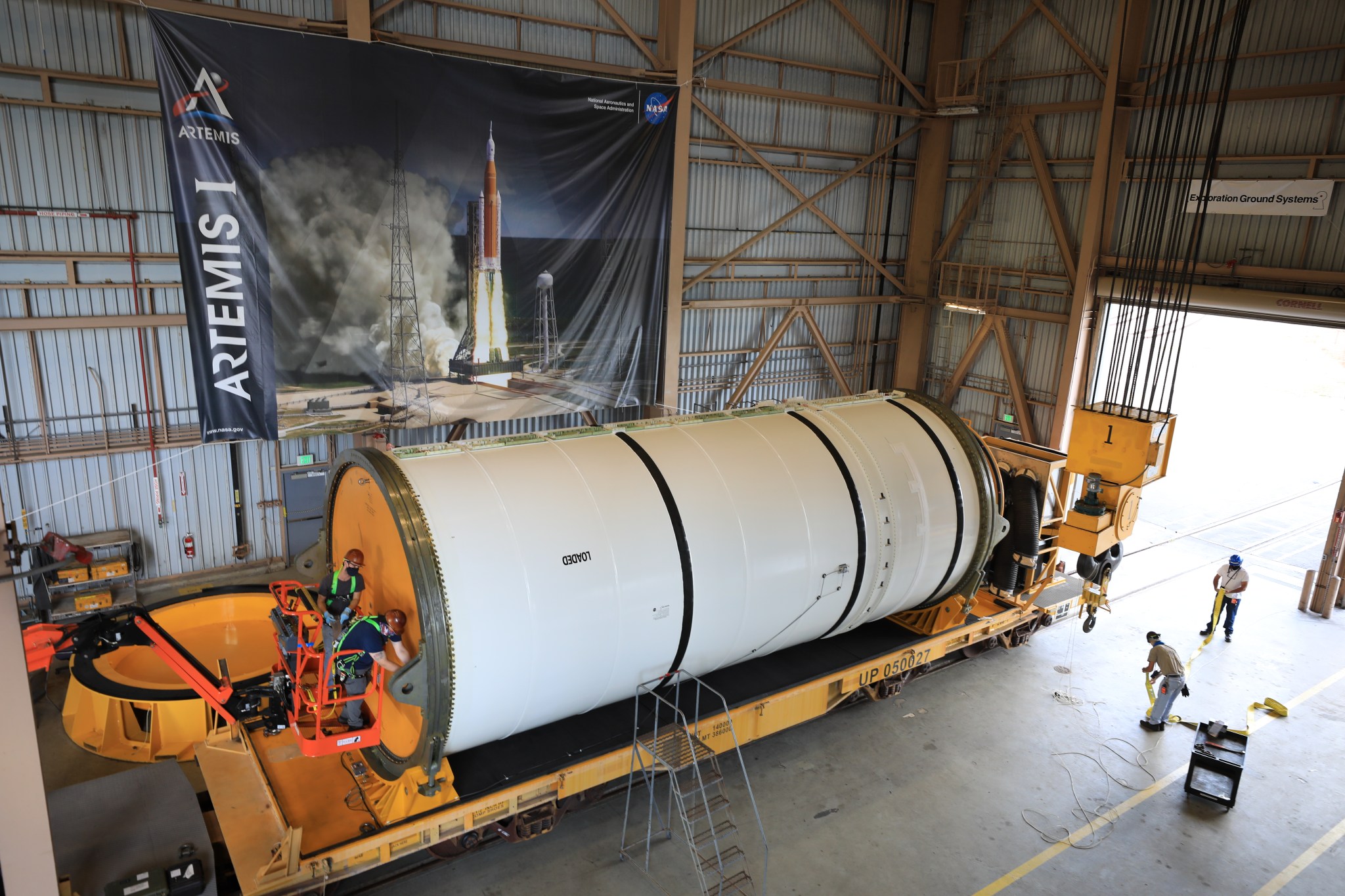 The Space Launch System (SLS) rocket booster segments