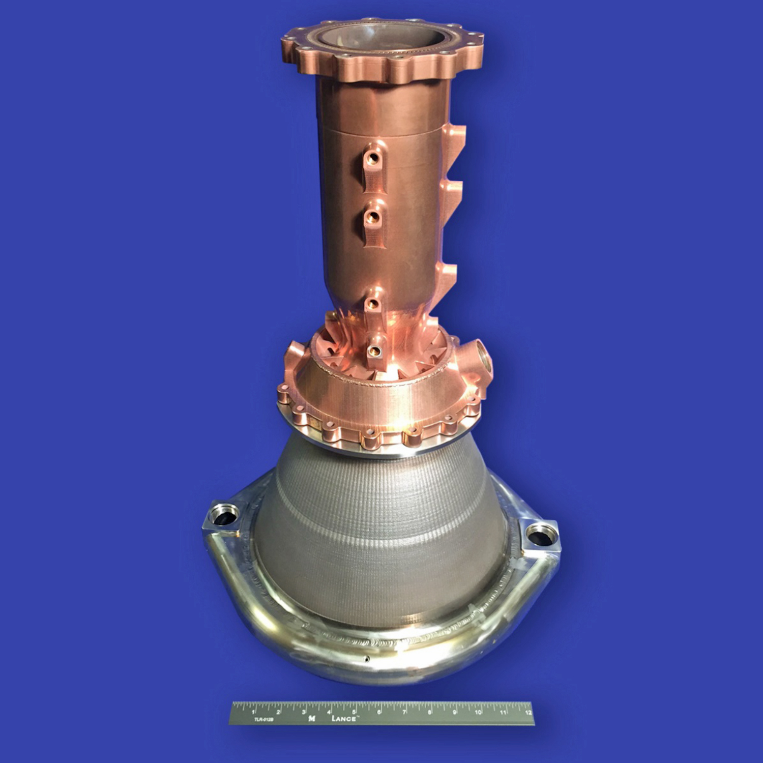 Artistic rendering of LLAMA project chamber and nozzle