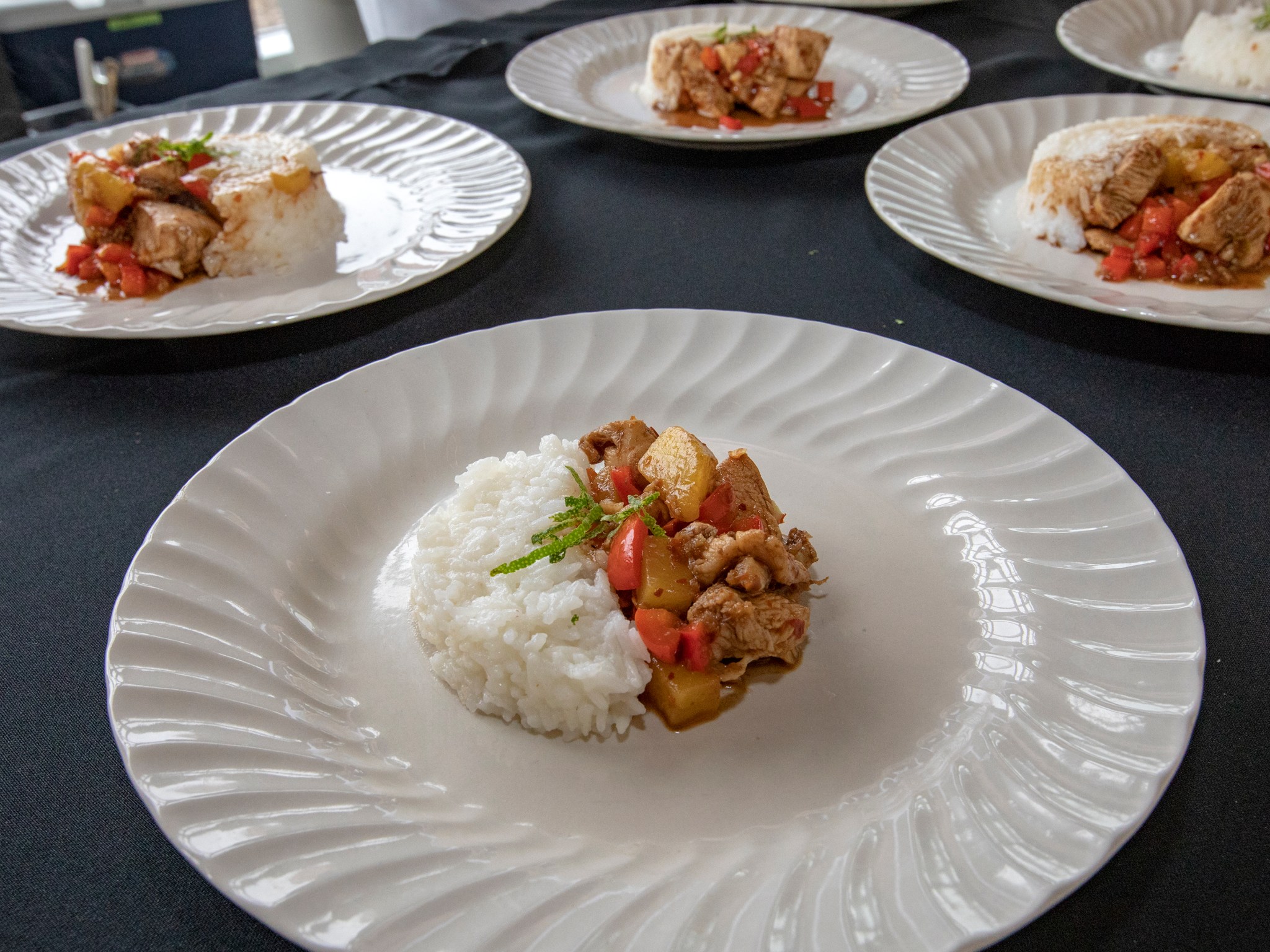 Their pineapple chicken stir-fry dish took third place in this year's HUNCH Culinary Competition.