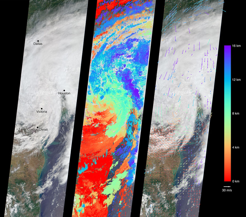 4 images of atmospheric science data