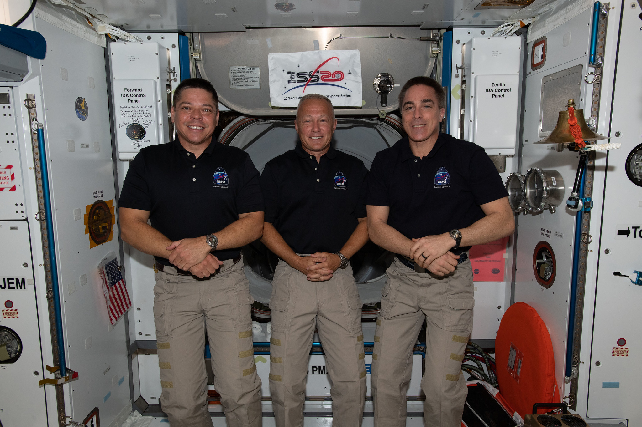 NASA astronauts (from left) Bob Behnken, Doug Hurley and Chris Cassidy are the U.S. members of the Expedition 63 crew