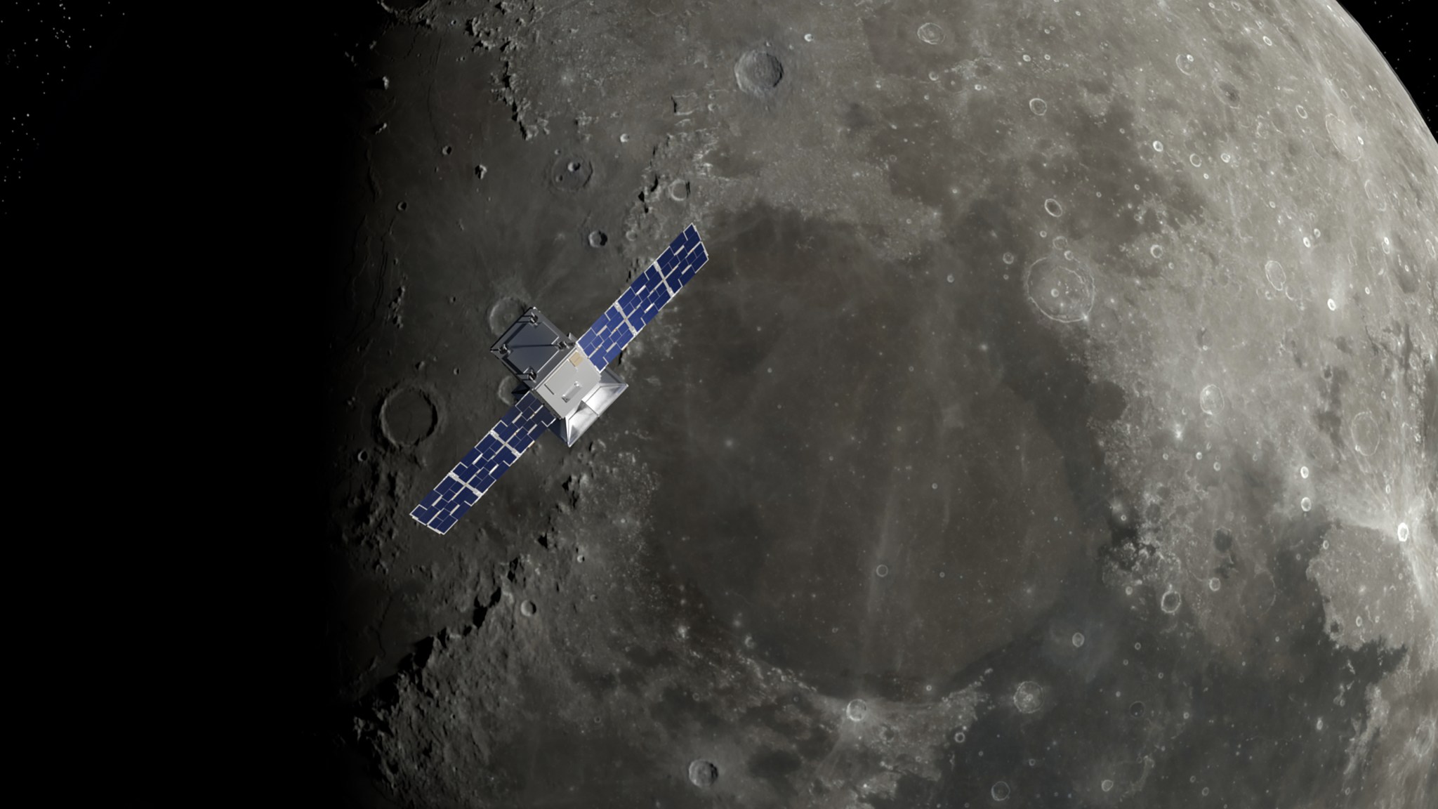 CAPSTONE over the lunar North Pole