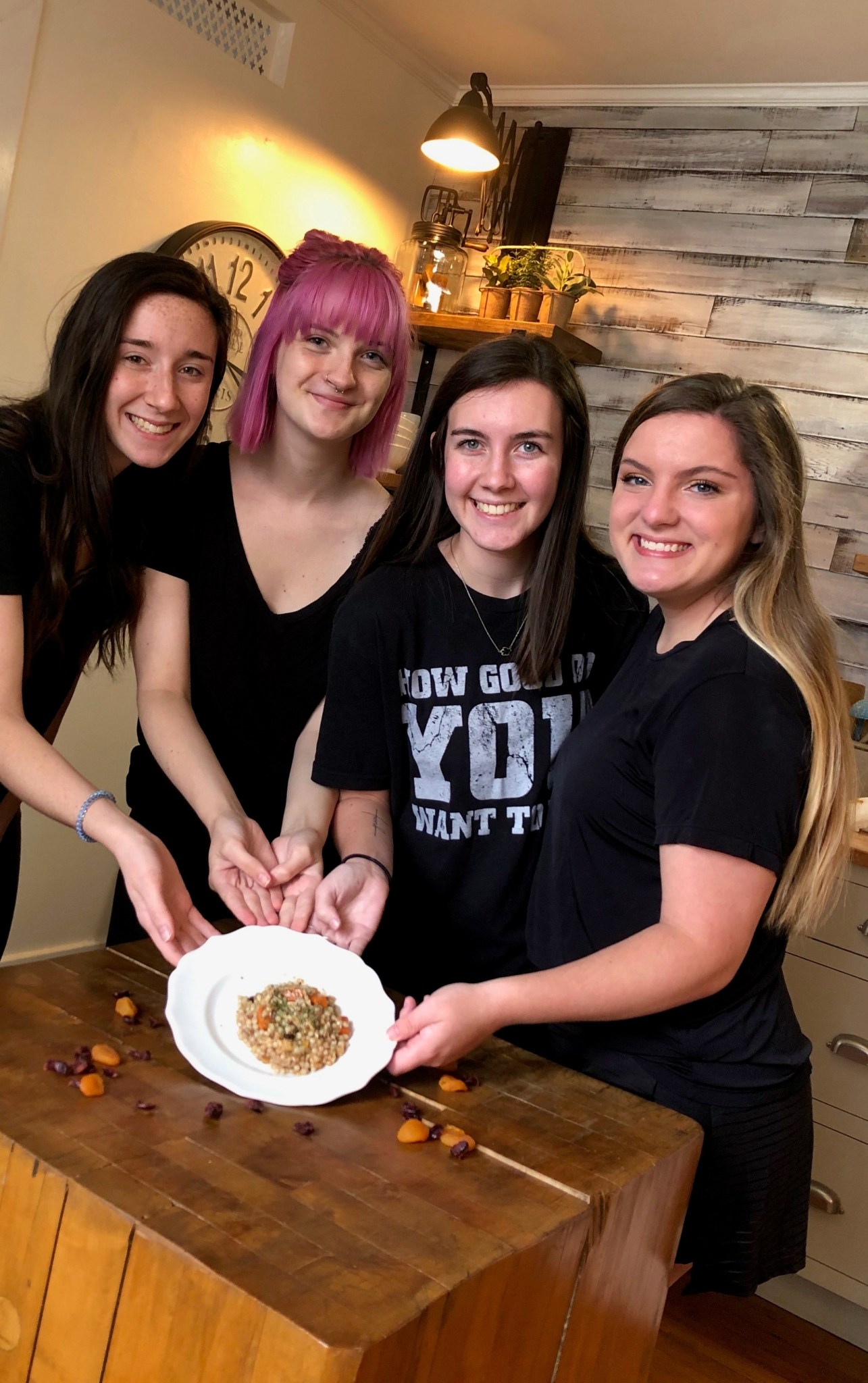 The winning team from Hewitt-Trussville High School with their dish, Moroccan chicken tagine. 