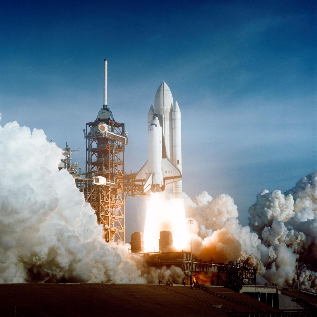Space shuttle Columbia's STS-1 mission launches April 12, 1981. 