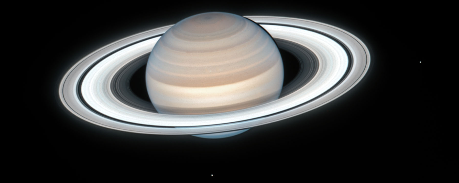 Saturn and two moons