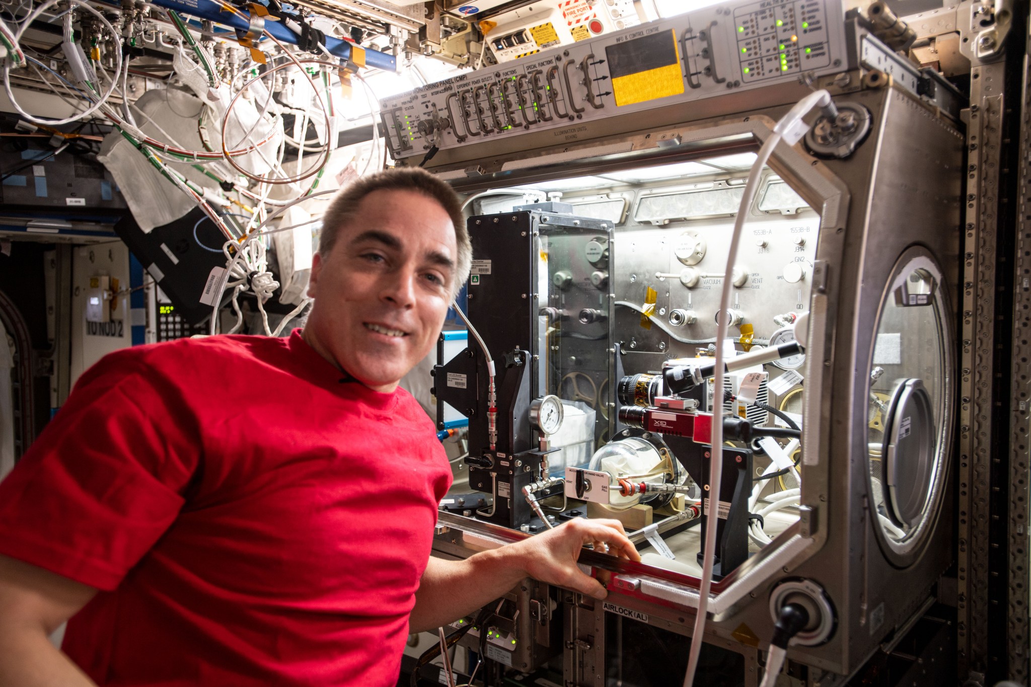astronaut Chris Cassidy working in the space station