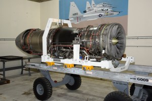 The F414-GE-100 engine that will power NASA's X-59 is unboxed at AFRC