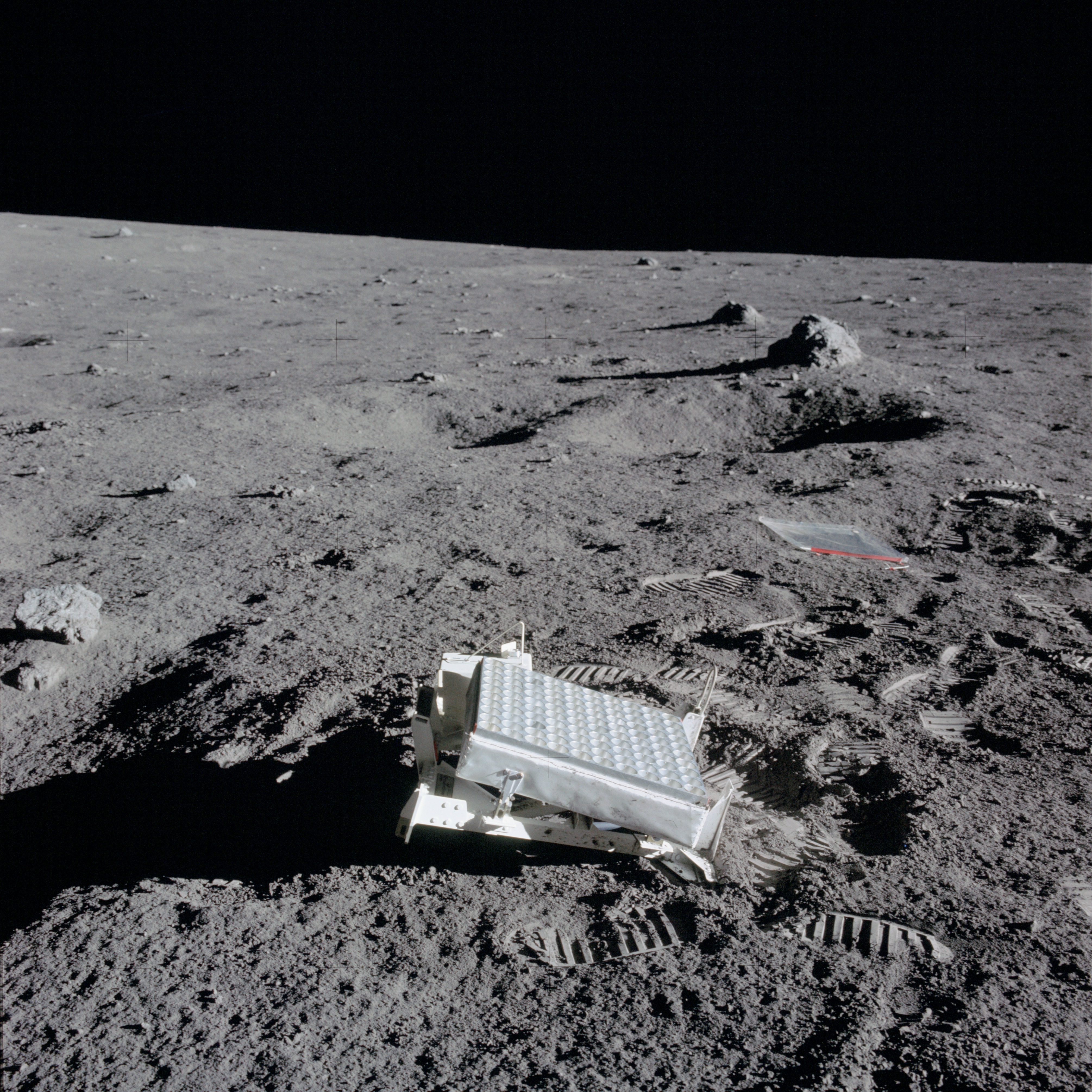 Apollo 14 laser reflecting panel on the Moon