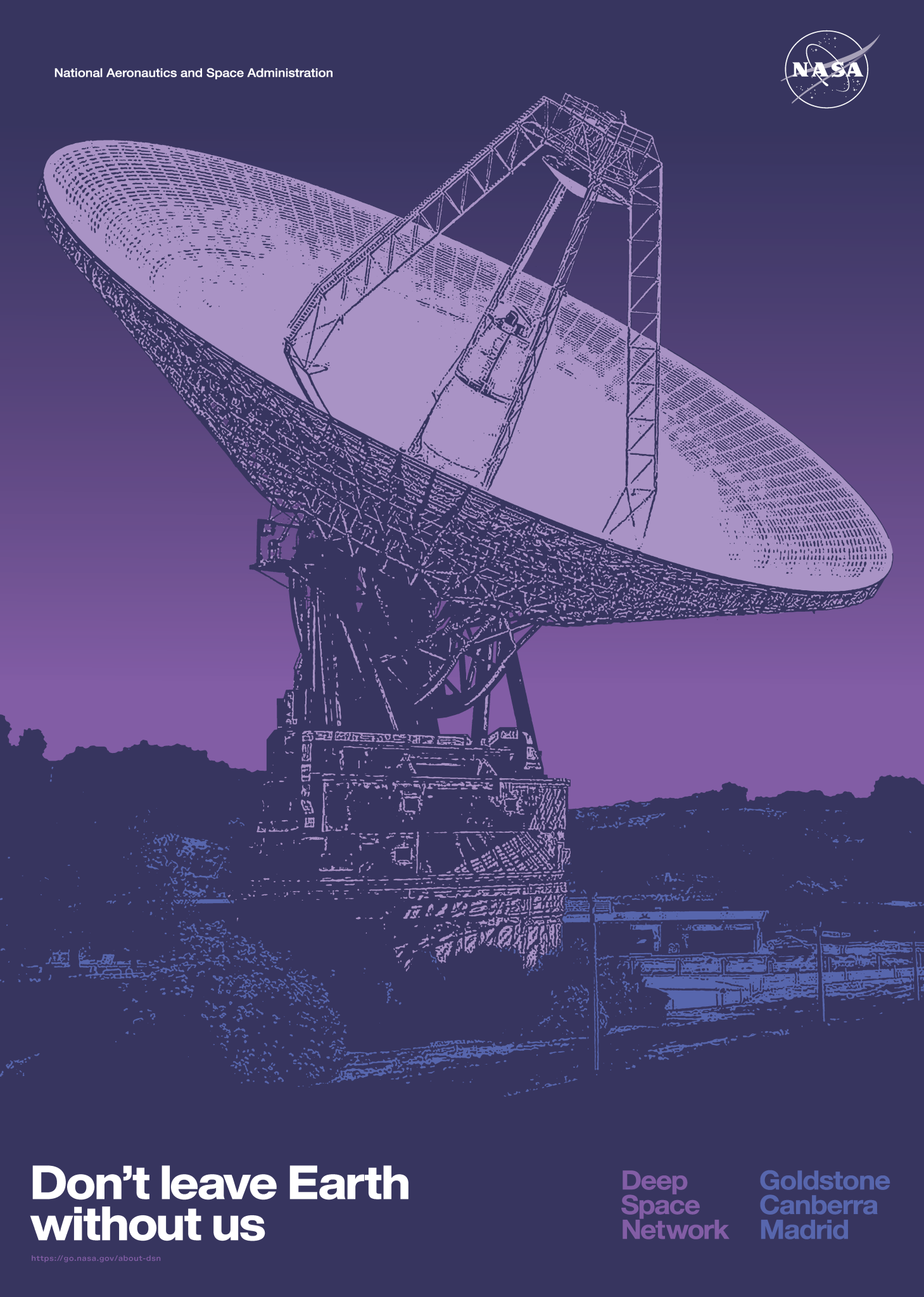 Artistic impression of the 70 meter at the Canberra Deep Space Communications Complex 