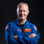 NASA astronaut Doug Hurley in his blue flight suit.