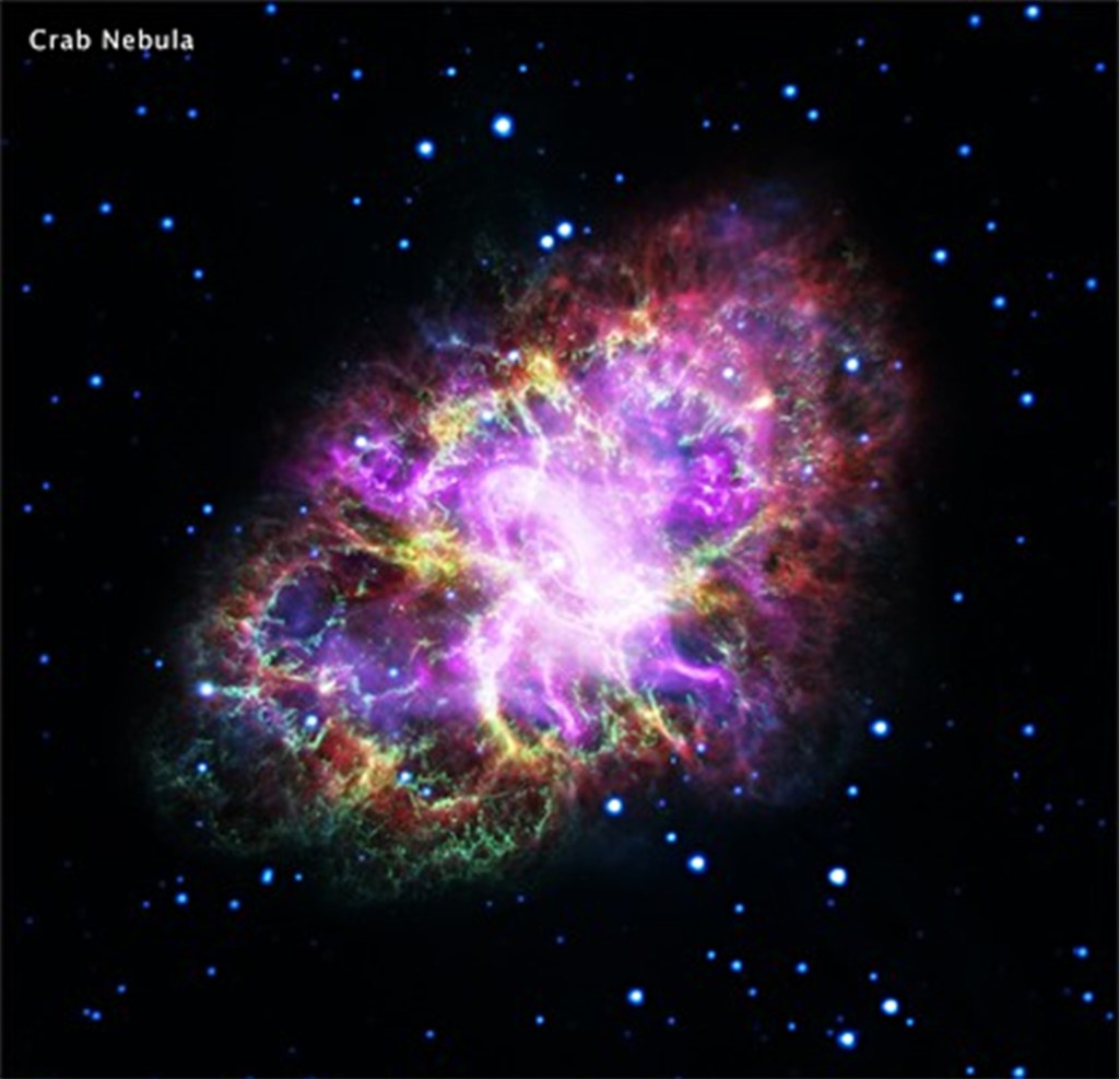 Crab Nebula as seen from five observatories