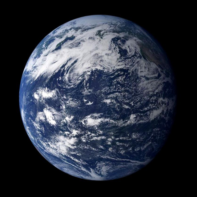 A photograph of the Earth from space