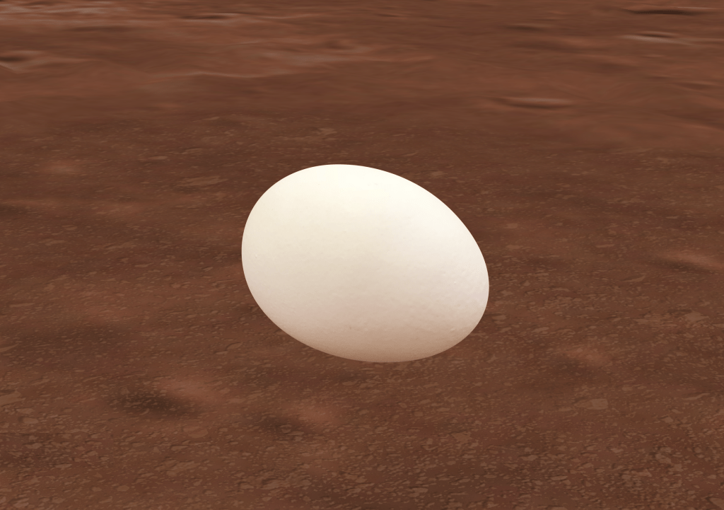 Illustration of an egg on Mars
