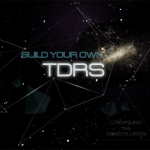 The home screen of the Build Your Own TDRS Game, showing the game title against a night sky