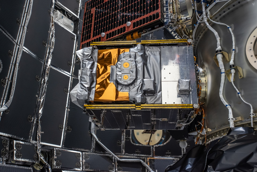 NASA’s Green Propellant Infusion Mission (GPIM) inside the Falcon Heavy rocket.