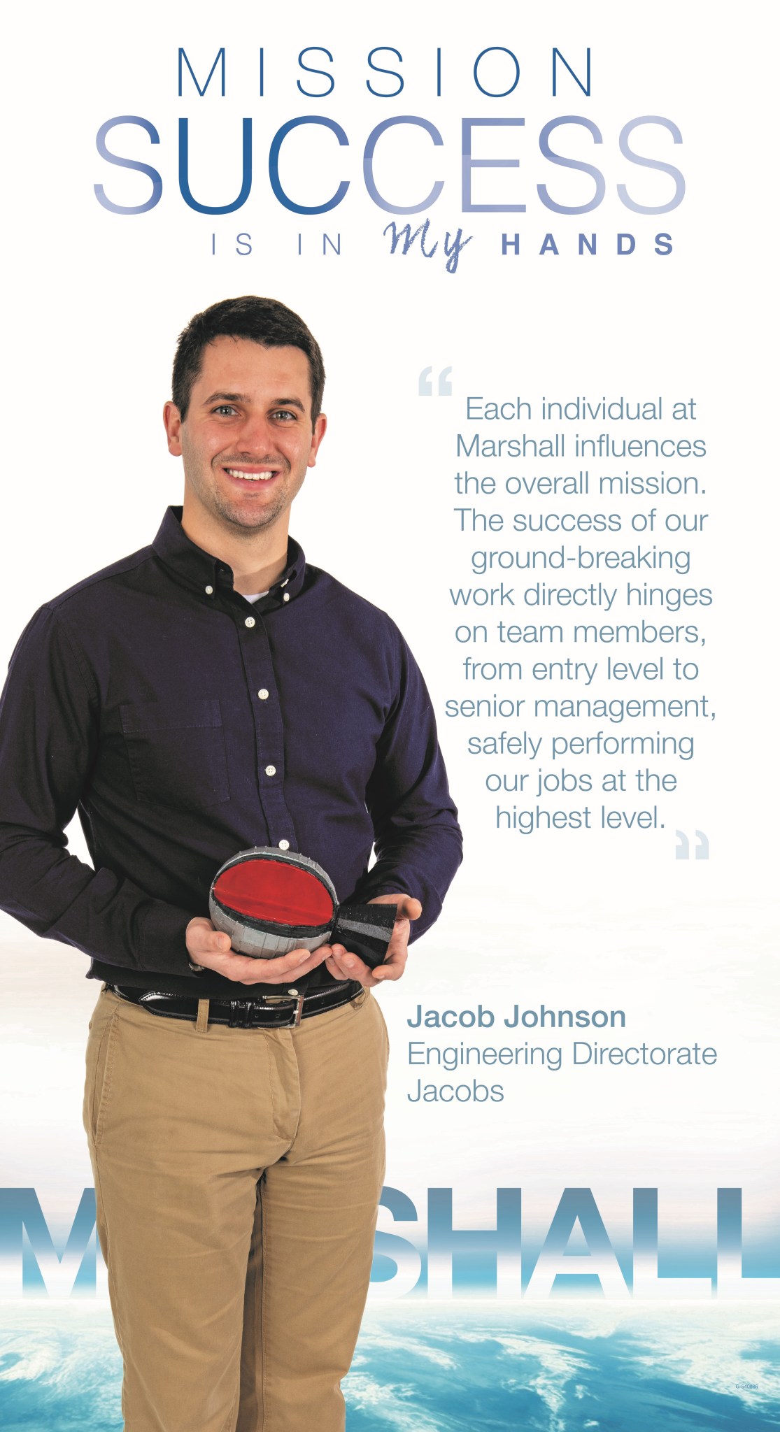 Jacob Johnson, an engineering technician with Jacobs Engineering who supports Marshall’s Engineering Directorate. 