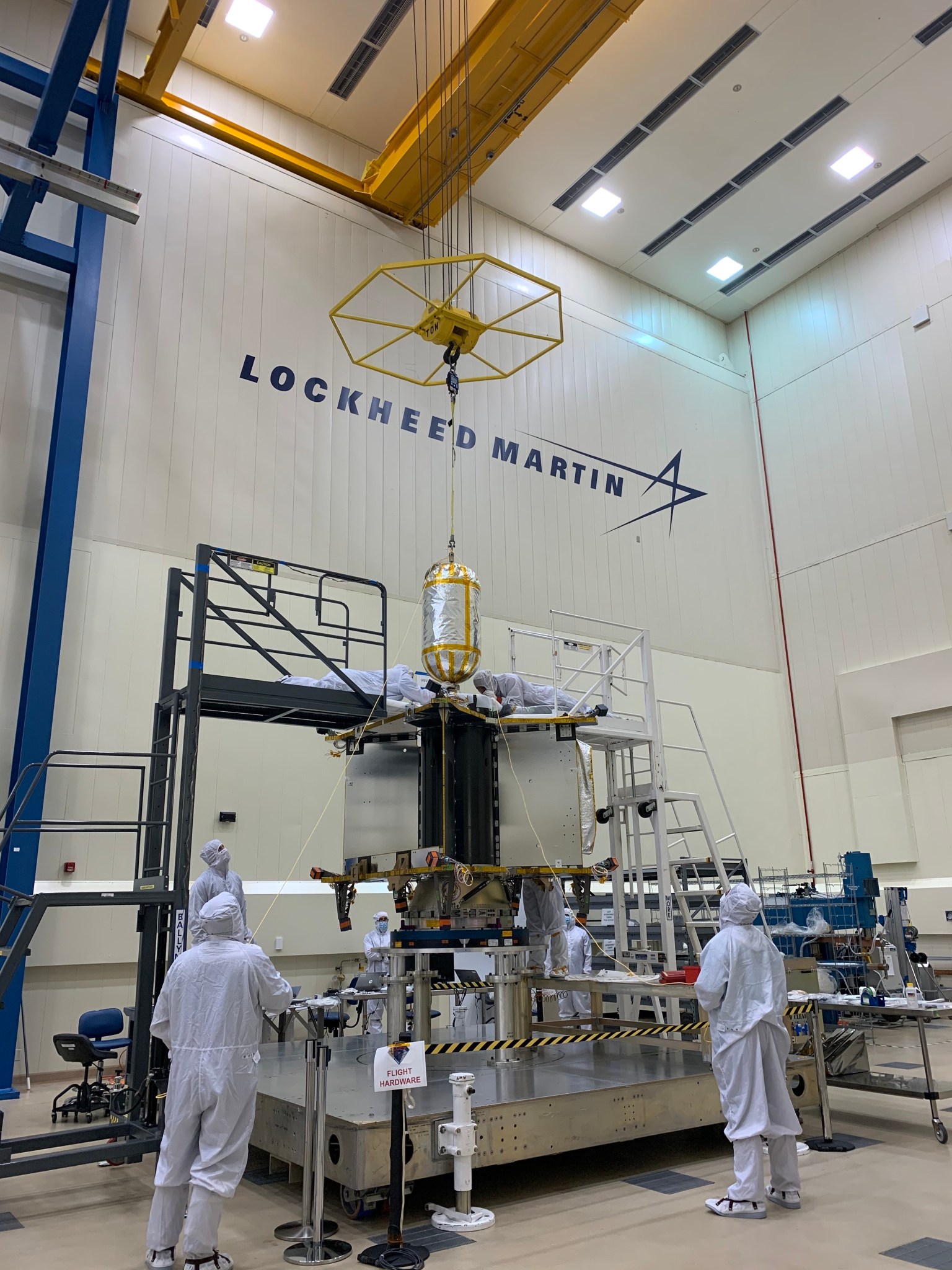 Oxygen propellant tank installed on Lucy spacecraft
