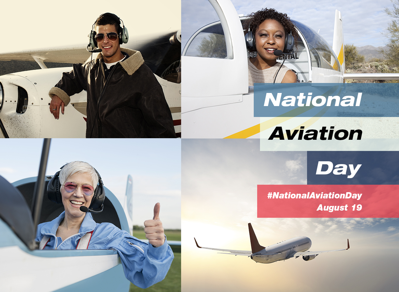 National Aviation Day August 19, photos of various pilots.